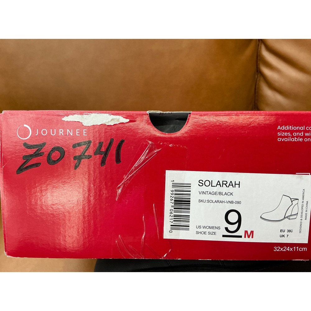 Journee Solarah Ankle Boots Womens 9 Black Vegan Leather Side Zip - Picture 8 of 8